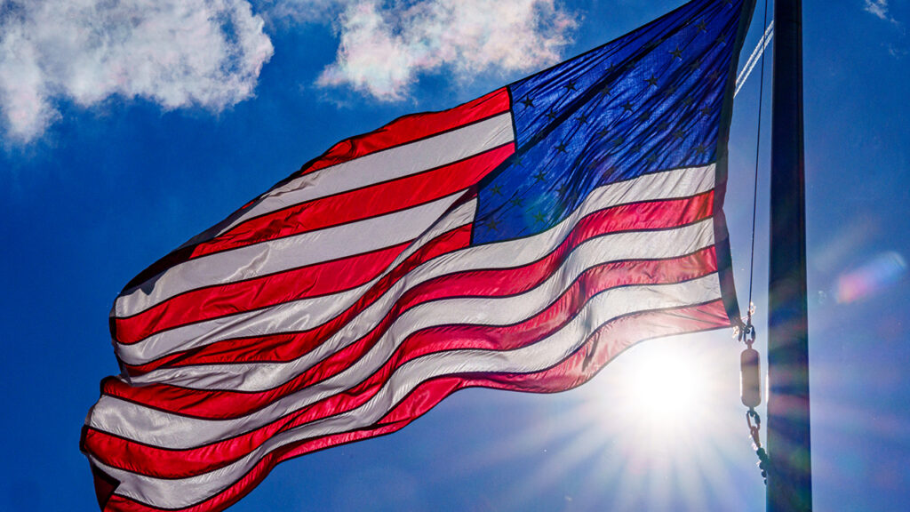 Us flag sunburst