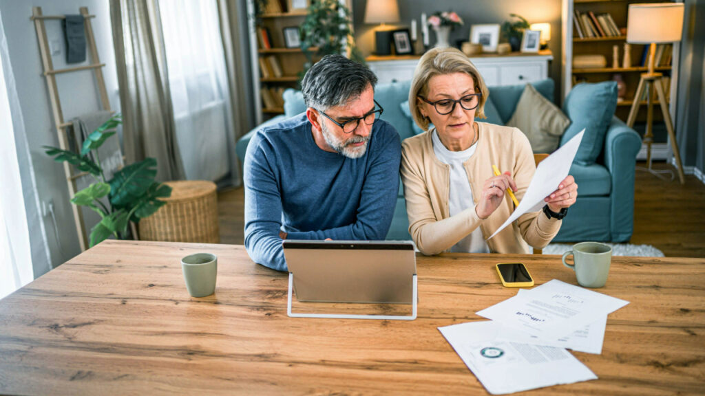 Couple doing taxes getty
